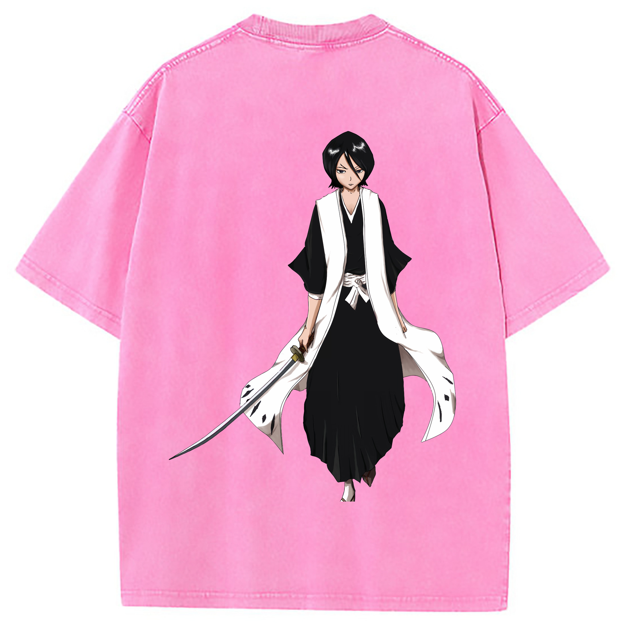 （画像用） ブリーチ 朽木ルキア BLEACH Kuchiki Rukia 綿100% ヴィンテージ風 半袖Tシャツ（背面プリント）